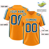 Custom Orange Panther Blue and White Side Stripe Pattern Authentic Football Jersey