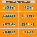 Custom Orange Panther Blue and White Side Stripe Pattern Authentic Football Jersey