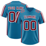 Custom Royal Cardinal and White Side Stripe Pattern Authentic Football Jersey
