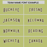 Custom Champagne Olive and White Side Stripe Pattern Authentic Football Jersey