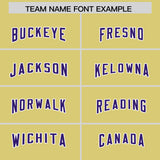 Custom Old Gold Purple and White Side Stripe Pattern Authentic Football Jersey