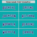 Custom Aqua Purple and White Side Stripe Pattern Authentic Football Jersey