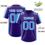 Custom Purple Light Blue and White Side Stripe Pattern Authentic Football Jersey