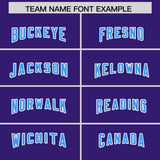 Custom Purple Light Blue and White Side Stripe Pattern Authentic Football Jersey