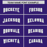 Custom Purple Gray and White Side Stripe Pattern Authentic Football Jersey