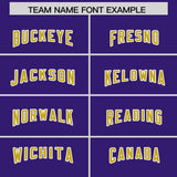 Custom Purple Old Gold and White Side Stripe Pattern Authentic Football Jersey