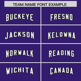 Custom Purple Black and White Side Stripe Pattern Authentic Football Jersey