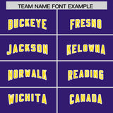 Custom Purple Gold and White Side Stripe Pattern Authentic Football Jersey