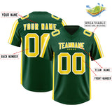 Custom Green Gold and White Side Stripe Pattern Authentic Football Jersey