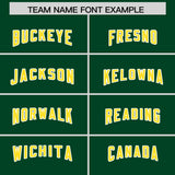 Custom Green Gold and White Side Stripe Pattern Authentic Football Jersey