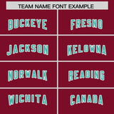 Custom Crimson Bright Green and White Side Stripe Pattern Authentic Football Jersey