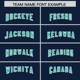 Custom Navy Bright Green and White Side Stripe Pattern Authentic Football Jersey