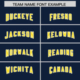 Custom Navy Gold and White Side Stripe Pattern Authentic Football Jersey