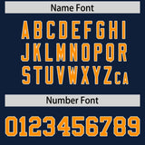 Custom Navy Orange and White Side Stripe Pattern Authentic Football Jersey