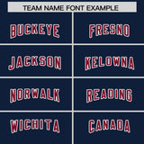 Custom Navy Cardinal and White Side Stripe Pattern Authentic Football Jersey