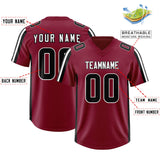 Custom Cardinal Black and White Side Stripe Pattern Authentic Football Jersey