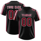 Custom Black Cardinal and White Side Stripe Pattern Authentic Football Jersey