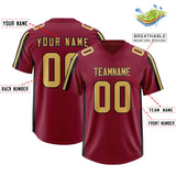 Custom Cardinal Black and White Side Stripe Pattern Authentic Football Jersey