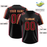 Custom Black Cardinal and Old Gold Side Stripe Pattern Authentic Football Jersey