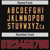 Custom Black Cardinal and Old Gold Side Stripe Pattern Authentic Football Jersey