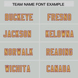 Custom Gray Crimson and Old Gold Side Stripe Pattern Authentic Football Jersey