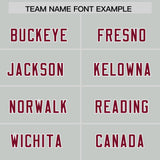 Custom Gray Crimson and White Side Stripe Pattern Authentic Football Jersey