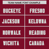 Custom Cardinal Gray and White Side Stripe Pattern Authentic Football Jersey
