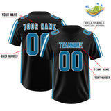 Custom Black Panther Blue and White Side Stripe Pattern Authentic Football Jersey