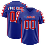 Custom Royal Red and White Side Stripe Pattern Authentic Football Jersey