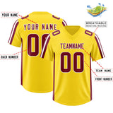 Custom Gold Cardinal and White Side Stripe Pattern Authentic Football Jersey