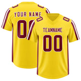 Custom Gold Cardinal and White Side Stripe Pattern Authentic Football Jersey