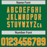 Custom Kelly Green Gold Orange and White Side Stripe Pattern Authentic Football Jersey