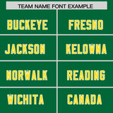 Custom Kelly Green Gold and White Side Stripe Pattern Authentic Football Jersey