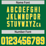 Custom Kelly Green Gold and White Side Stripe Pattern Authentic Football Jersey