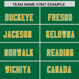 Custom Kelly Green Old Gold and White Side Stripe Pattern Authentic Football Jersey