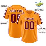 Custom Orange Crimson and White Side Stripe Pattern Authentic Football Jersey