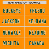 Custom Orange Green and White Side Stripe Pattern Authentic Football Jersey