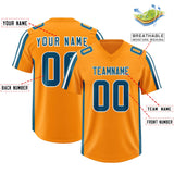 Custom Orange Panther Blue and White Side Stripe Pattern Authentic Football Jersey