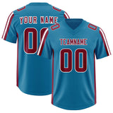 Custom Royal Cardinal and White Side Stripe Pattern Authentic Football Jersey