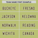 Custom Champagne Olive and White Side Stripe Pattern Authentic Football Jersey