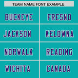 Custom Aqua Purple and White Side Stripe Pattern Authentic Football Jersey