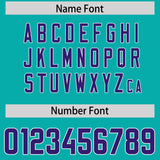 Custom Aqua Purple and White Side Stripe Pattern Authentic Football Jersey