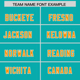 Custom Aqua Orange and White Side Stripe Pattern Authentic Football Jersey