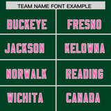 Custom Green Pink and White Side Stripe Pattern Authentic Football Jersey