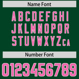 Custom Green Pink and White Side Stripe Pattern Authentic Football Jersey