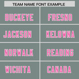 Custom Grey Pink and White Side Stripe Pattern Authentic Football Jersey