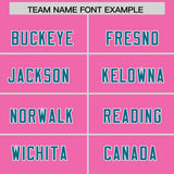 Custom Pink Aqua and White Side Stripe Pattern Authentic Football Jersey