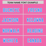 Custom Pink Light Blue and White Side Stripe Pattern Authentic Football Jersey