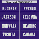 Custom Purple Gray and White Side Stripe Pattern Authentic Football Jersey