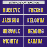 Custom Purple Old Gold and White Side Stripe Pattern Authentic Football Jersey